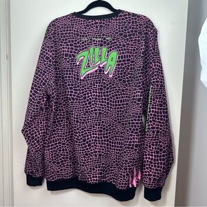 Santo Studios Pink Black Snake Print”Eat Or Be Eaten” LongSleeve TopL *LIKE NEW*